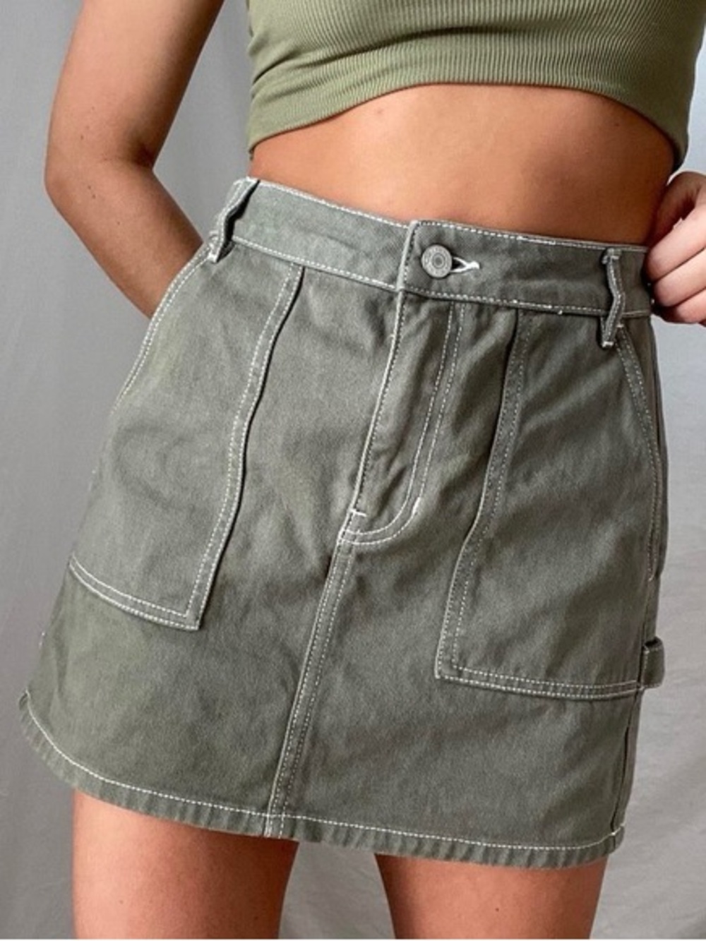 PacSun Olive Green Mini Skirt